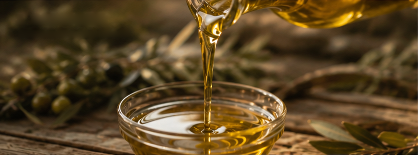 Olive oil pouring